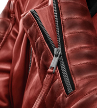 Load image into Gallery viewer, Noble Men Sheep Leather Biker Jacket