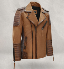 Load image into Gallery viewer, Noble Men Sheep Leather Biker Jacket