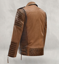 Load image into Gallery viewer, Noble Men Sheep Leather Biker Jacket