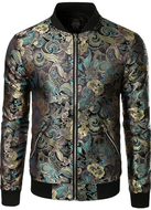 Noble Men's Luxury Paisley Floral Bomber Jacket