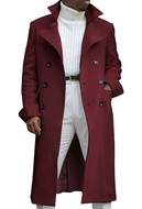 Noble Men's Notch Lapel Double Breasted Trench Peacoat