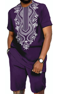 Men's 2 Piece Dashiki Short Set