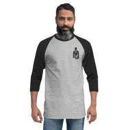 AJELANI MAN - 3/4 Sleeve Embroidered Raglan Shirt Black