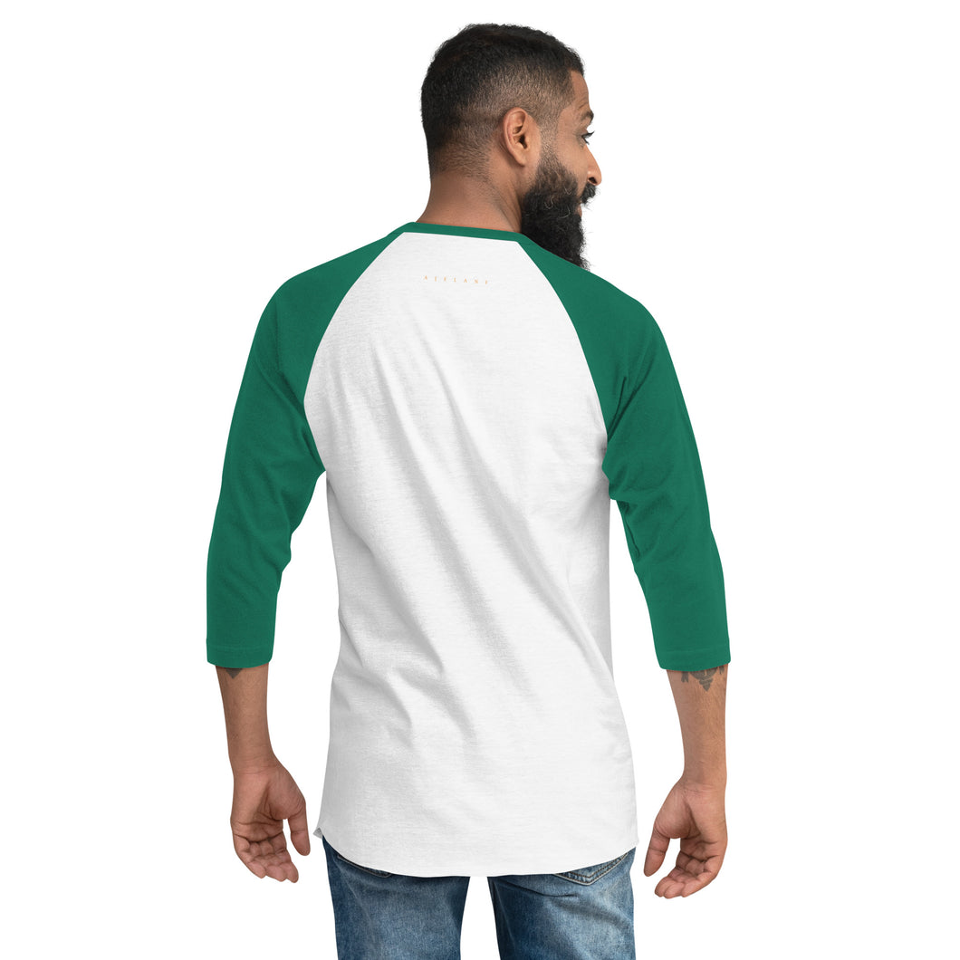 AJELANI MAN - 3/4 Sleeve Embroidered Raglan Shirt Green