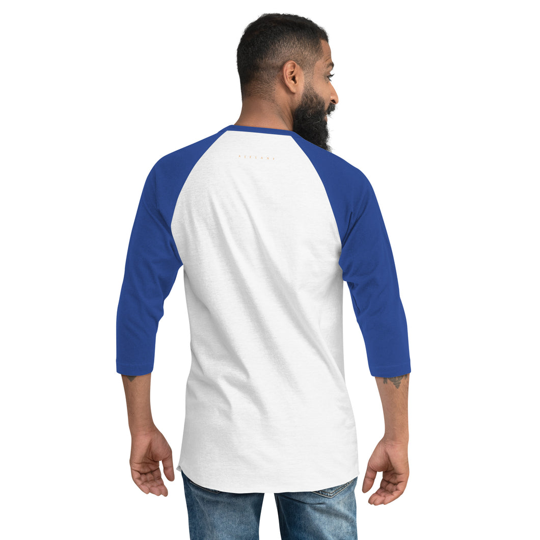 AJELANI MAN - 3/4 Sleeve Embroidered Raglan Shirt Royal