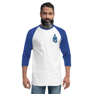 AJELANI MAN - 3/4 Sleeve Embroidered Raglan Shirt Royal