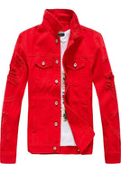 Classic Ripped Motorcycle Denim Jacket