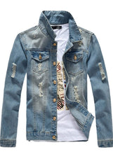 Load image into Gallery viewer, Ripped Denim Jacket
