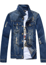 Load image into Gallery viewer, Ripped Denim Jacket
