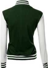 Load image into Gallery viewer, Women&#39;s Stylish Color Contrast Long Sleeves Varsity Jacket
