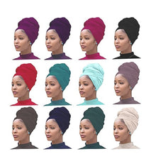 Load image into Gallery viewer, 12 Piece Extra Long Jersey Head Wraps
