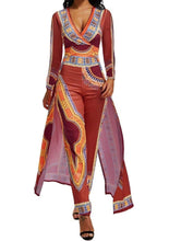 Load image into Gallery viewer, Women Elegant African Printed Skirt Romper Pants Suit
