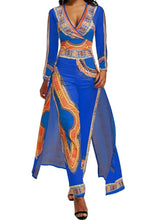 Load image into Gallery viewer, Women Elegant African Printed Skirt Romper Pants Suit
