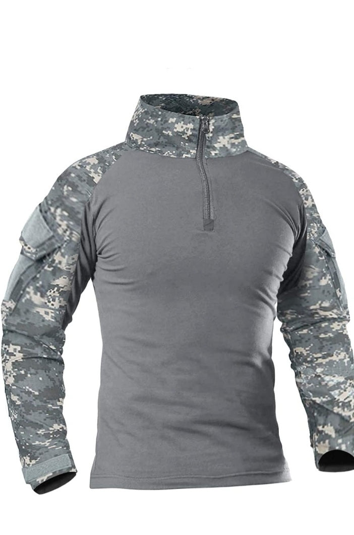 Men's Slim Fit Military Tactical Long Sleeve Shirt