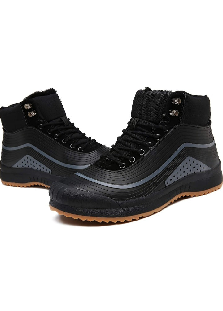 Men's Fur Lined  Water Proof Non-Slip Winter Boots