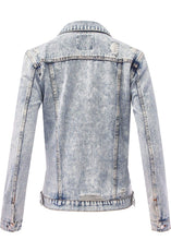 Load image into Gallery viewer, Women Faded Washed Denim Jacket
