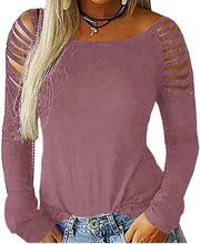 Load image into Gallery viewer, Women&#39;s Long Sleeve Cold Shoulder Top
