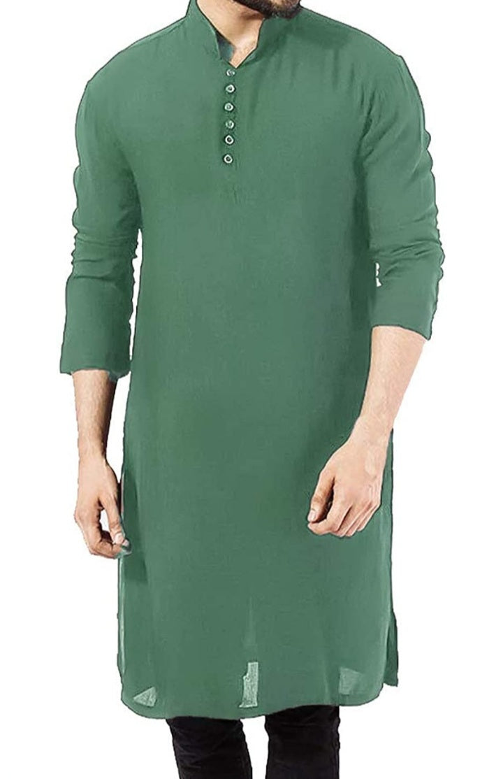 Men's Henley Kaftan Thobe Longline Kurta