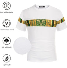 Load image into Gallery viewer, Men&#39;s Mesh African Dashiki T-Shirt and Shorts Set
