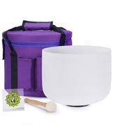 8 Inch F Note Frosted Heart Quartz Crystal Singing Bowl with Mallet and O-ring