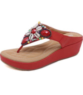 Women Bohemian Rhinestone Platform Wedge