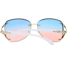 Load image into Gallery viewer, Women Rimless Round Lens Metal Frame Sunglasses
