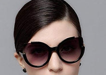 Load image into Gallery viewer, Women&#39;s Round Square Cut-Out Flash Mirror Cat Eye Sunglasses
