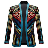 Noble Men Vintage Gold Embroidered Blazer