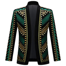 Load image into Gallery viewer, Noble Men Vintage Gold Embroidered Blazer
