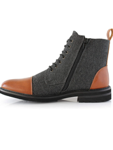 Load image into Gallery viewer, Men&#39;s Woolen and Leather Boots With Zipper
