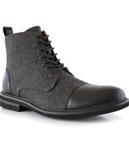 Load image into Gallery viewer, Men&#39;s Woolen and Leather Boots With Zipper
