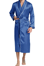 Load image into Gallery viewer, Blue Men&#39;s Silky Robe
