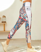 Load image into Gallery viewer, Women&#39;s Printed High Waist Yoga Pants With Pockets
