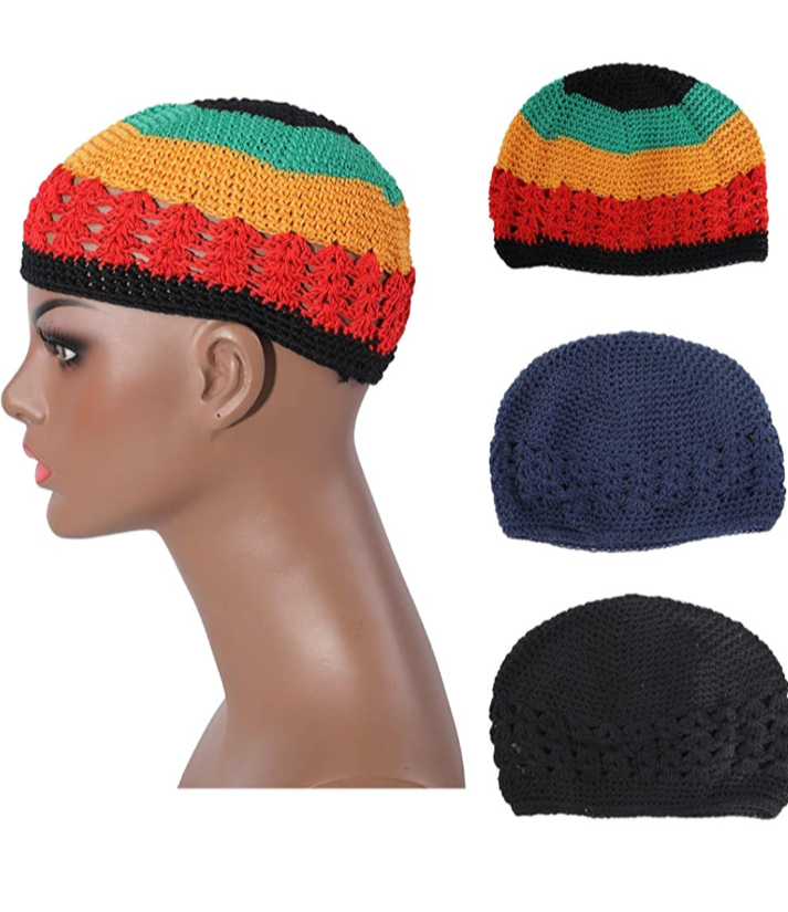 3 Pack Hand made Unisex Crotchet Kufi