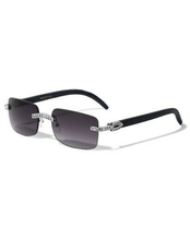 Load image into Gallery viewer, Men&#39;s Rimless Square Lens With Woodframe Sunglasses
