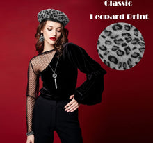 Load image into Gallery viewer, Leopard French Beret Hat Set
