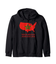 Load image into Gallery viewer, Moorish Moroccan Flag Amexen Zip Hoodie
