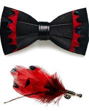 Load image into Gallery viewer, Feather Pre-tied Bow tie and Brooch Sets for Men
