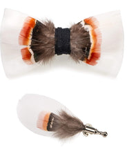 Load image into Gallery viewer, Feather Pre-tied Bow tie and Brooch Sets for Men
