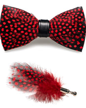 Load image into Gallery viewer, Feather Pre-tied Bow tie and Brooch Sets for Men
