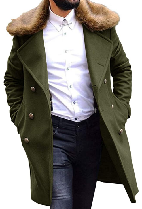 Noble Men's Faux Fur Trench Coat