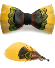 Load image into Gallery viewer, Feather Pre-tied Bow tie and Brooch Sets for Men
