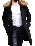 Noble Men's Faux Fur Trench Coat