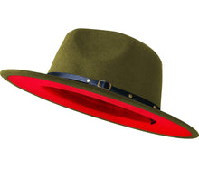 Load image into Gallery viewer, Wide Brim Two Tone Fedora Hats
