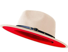 Load image into Gallery viewer, Wide Brim Two Tone Fedora Hats
