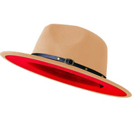 Wide Brim Two Tone Fedora Hats