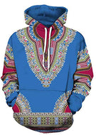 Unisex African Print Dashiki Long Sleeve Fashion Hoodies