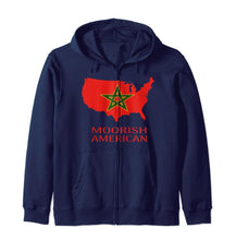 Load image into Gallery viewer, Moorish Moroccan Flag Amexen Zip Hoodie
