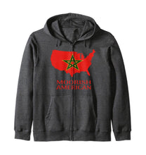 Load image into Gallery viewer, Moorish Moroccan Flag Amexen Zip Hoodie
