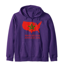 Load image into Gallery viewer, Moorish Moroccan Flag Amexen Zip Hoodie
